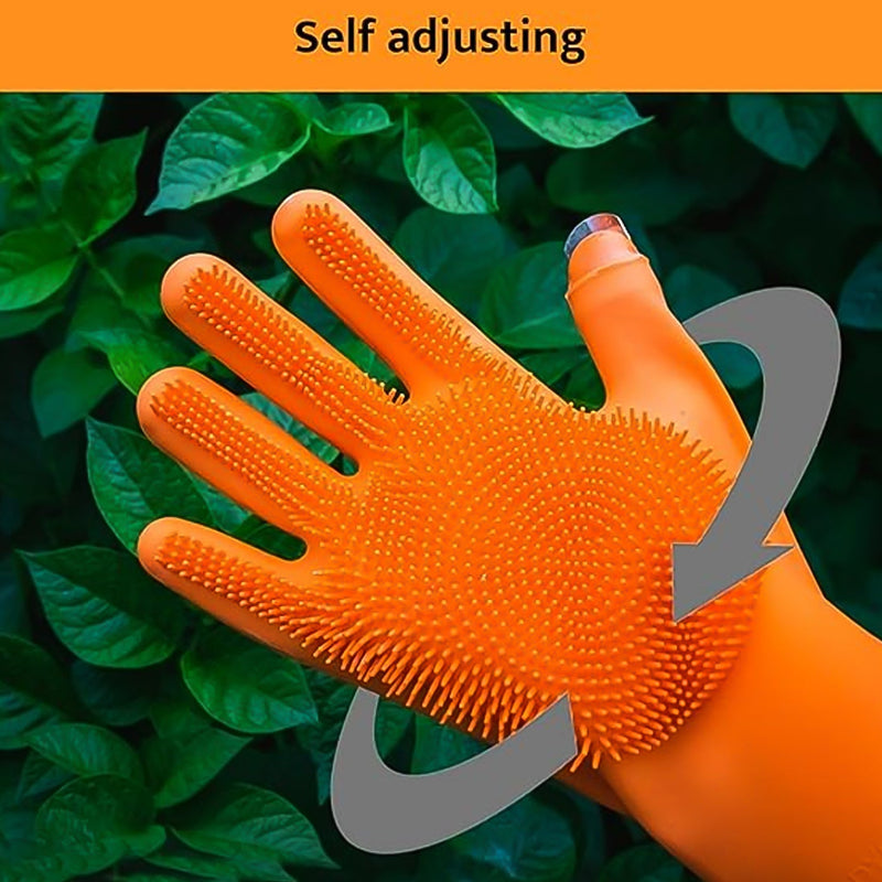 Silicone Glove with Multi Function Blade for Cutting Cleaning Vegetables 1 Pc