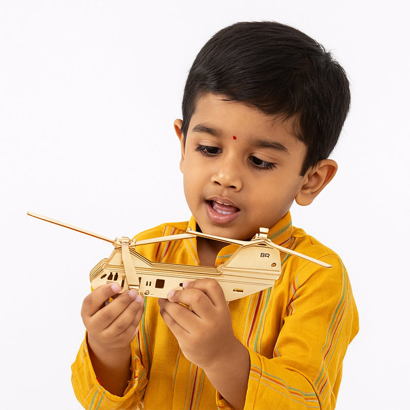 3D Wooden Aircraft Puzzle DIY Assembly Kit (Mix Design – 1 Set)