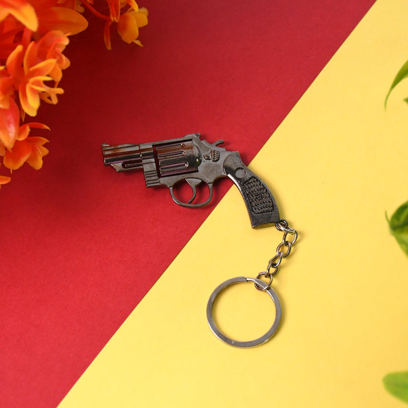 Gun Keychain Metal Weapon Key Rings Pendant for Men,(1 Pc / Mix Design)