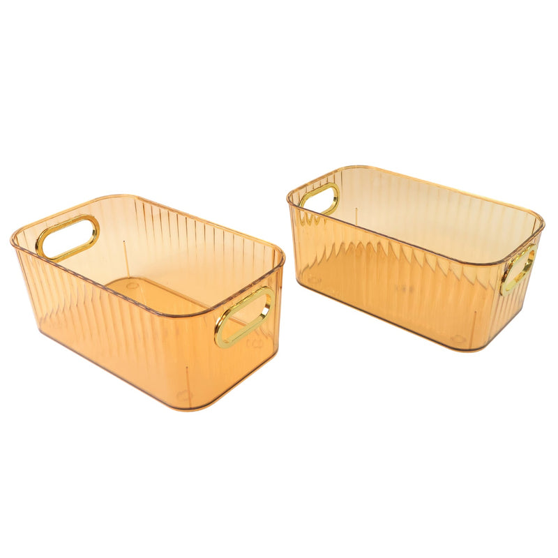 Decorative Ribbed Clear Basket 