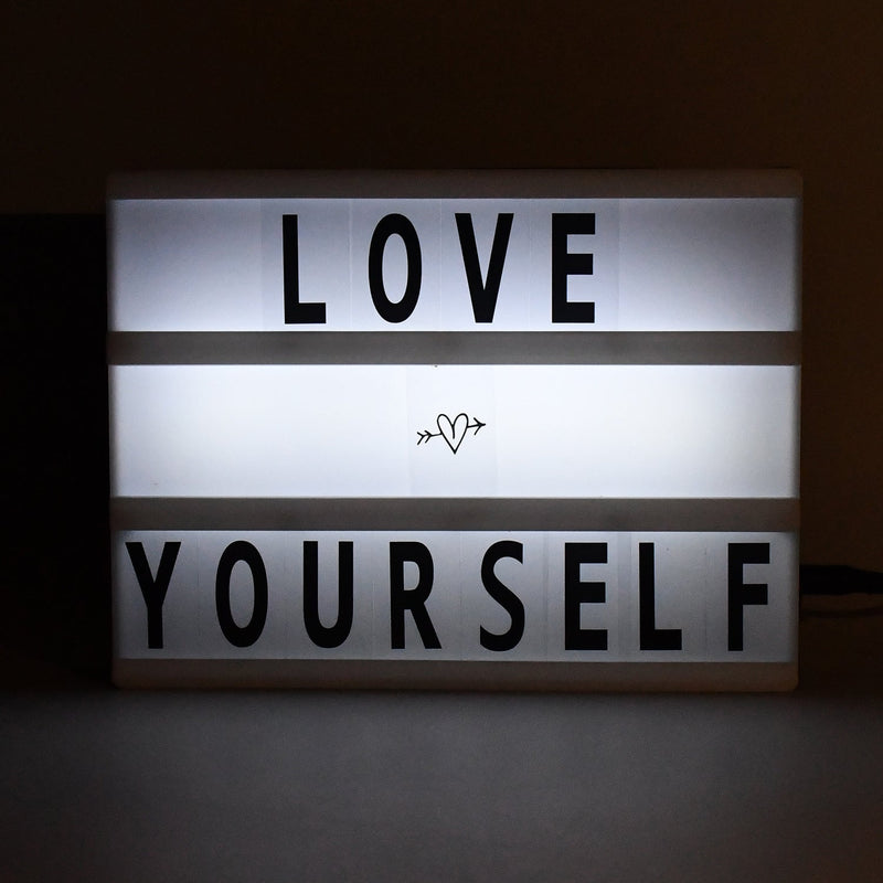 Black Mini A6 Magnetic Cinematic Light Box with 82 Characters and 10 Emojis (1 Set)