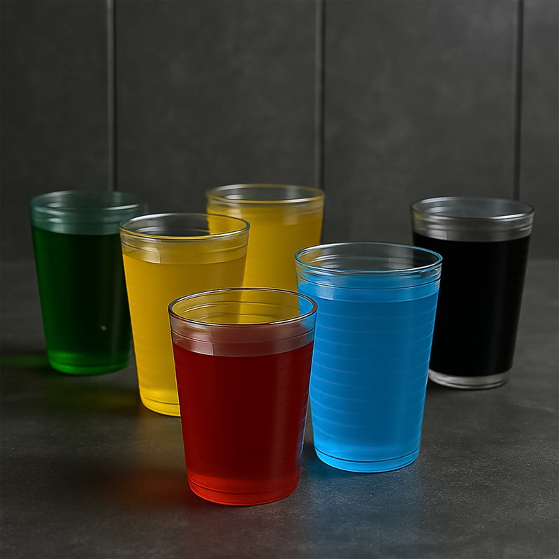 Apex Pyramid Ringo Plastic Glass – 300ml Approx | Durable, Crystal-Clear Tumbler