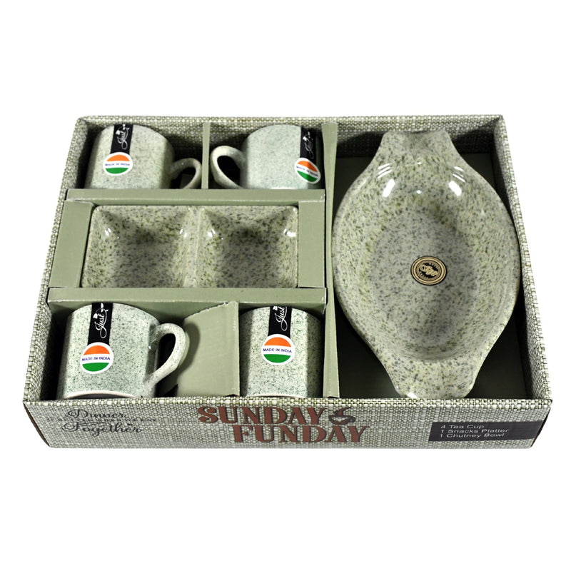 Sunday Funday 6-Piece Tea Set – Platter & Dual Bowl