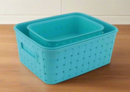 Smart Baskets For Storage, Sky Blue (Set Of 3)