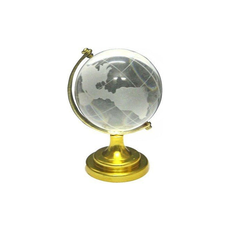 World Map with Golden Stand