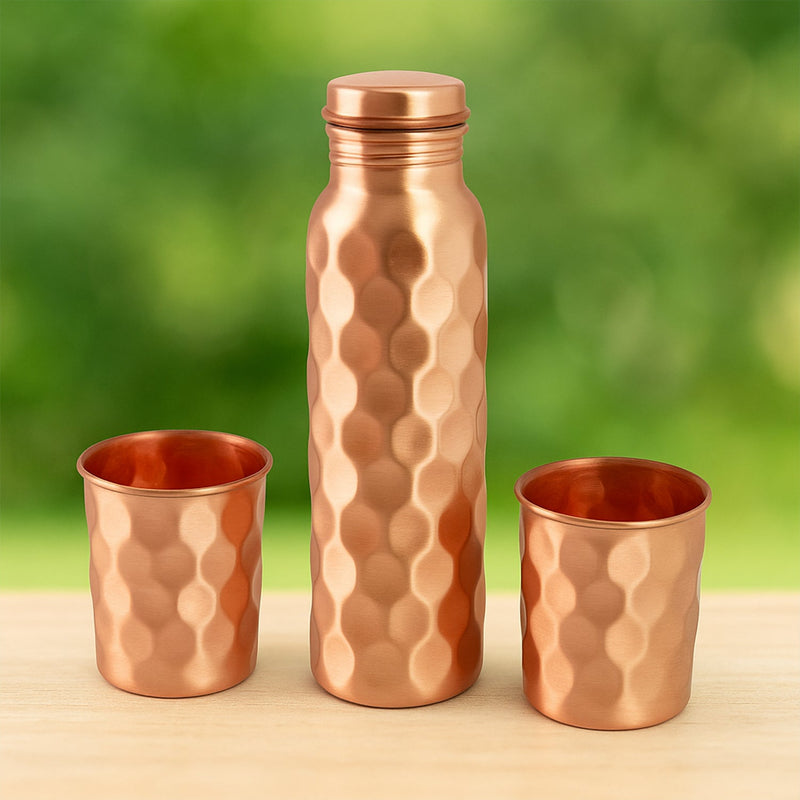 Diamond Cut Copper Gift Box Set