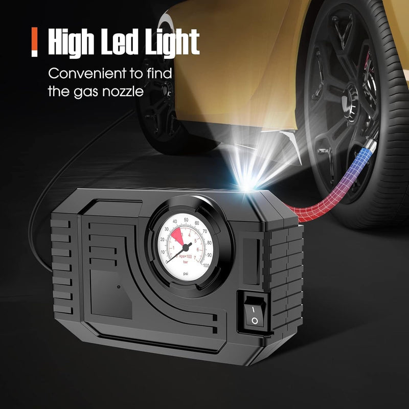 Tire Inflator Portable Air Compressor 12V Small Air Pump for Car Tires Bicycle Bike