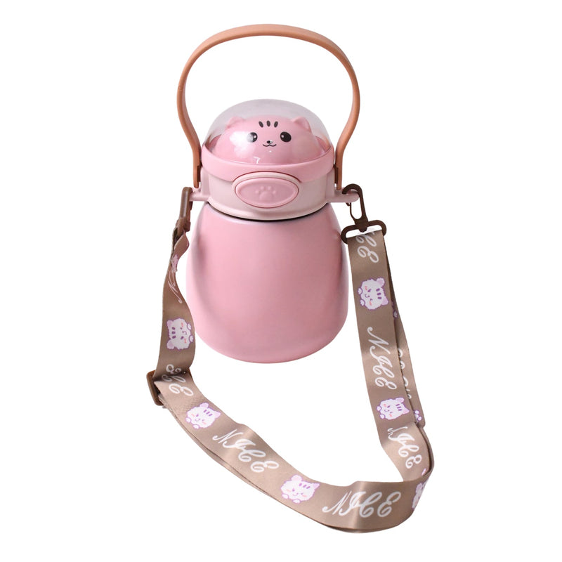 Stainless Steel Kitten / Bottle Vacuum Insulated Cup With Handle & Strap (700 ML)