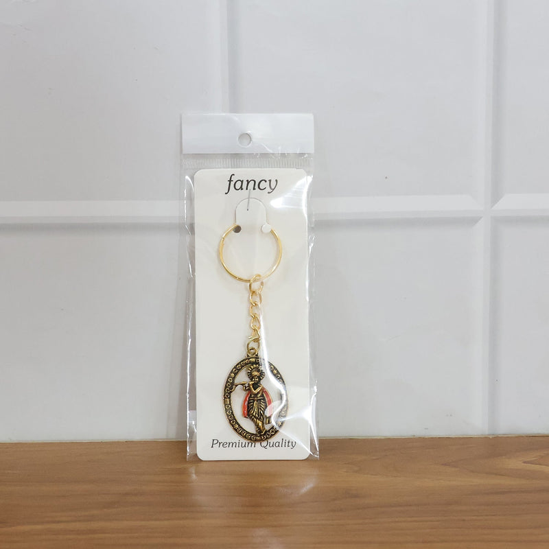 Metal Traditional Decorative Lord Krishna Keychain (1 Pc)
