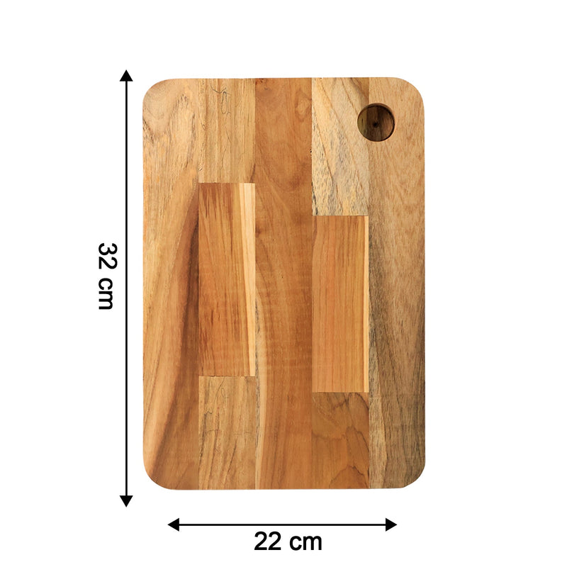 Apex Steel Oak Medium Cutting Board with Wooden Handle (1 Pc)