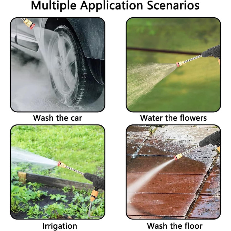Wireless High Pressure Car Washer Water Spray Gun Double Battery| Rechargeable|(1 Set)