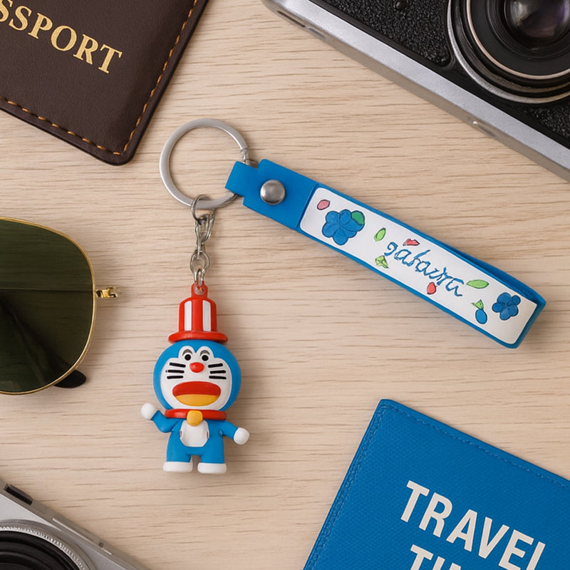 Cute Silicone 3D Key Chain with Metal Hook & Strap (Pack of 1)