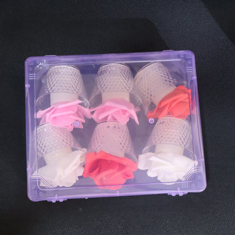 LED Rose Flower Decorative Flameless Tealight Candles - (6 Pc / Set)