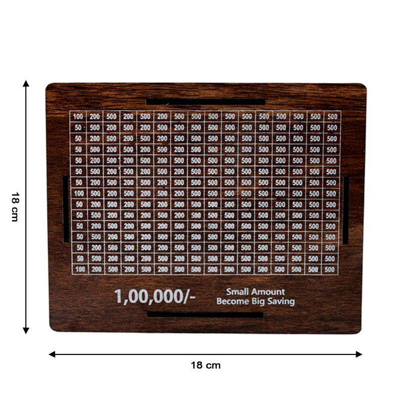 Big Wooden Savings Challenge Money Bank / Piggy Bank - (1 Pc)