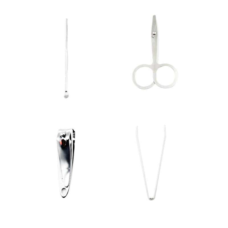 Mini Nail Clipper Set With Plastic Storage Case, (4 Pc Set)