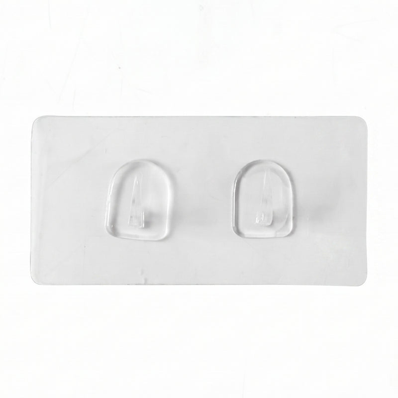 Transparent Double Hook Self Adhesive Wall Sticker (1 Pc)