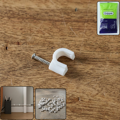 Premium Cable Management Nail Clips For Wire Organization (100 Pc  6mm)