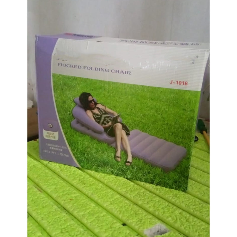 2-in-1 Air Mattress & Lounger – Portable Inflatable Sofa with Hand Pump