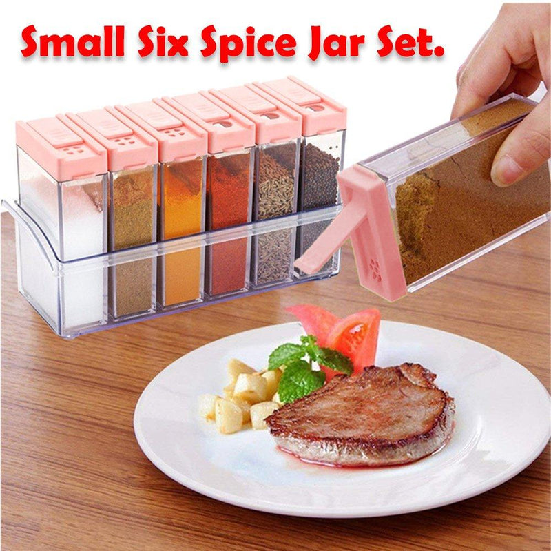 Plastic Spice Jars (6 Pcs / 14x22x8cm / Multicolour)