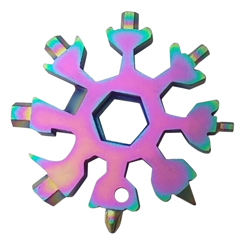 Durable & Portable 18-in-1 Snowflake Multi-Tool – Bottle Opener, Screwdriver & Wrench Kit