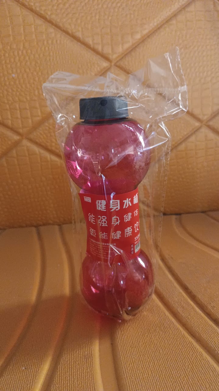 Unbreakable Plastic dumbbell Shape Water Bottle  (550 ml / 1 Pc)