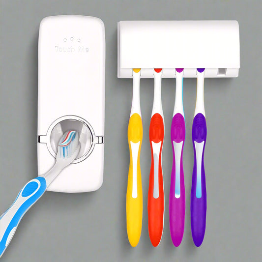 Toothpaste Dispenser, Tooth Brush Holder