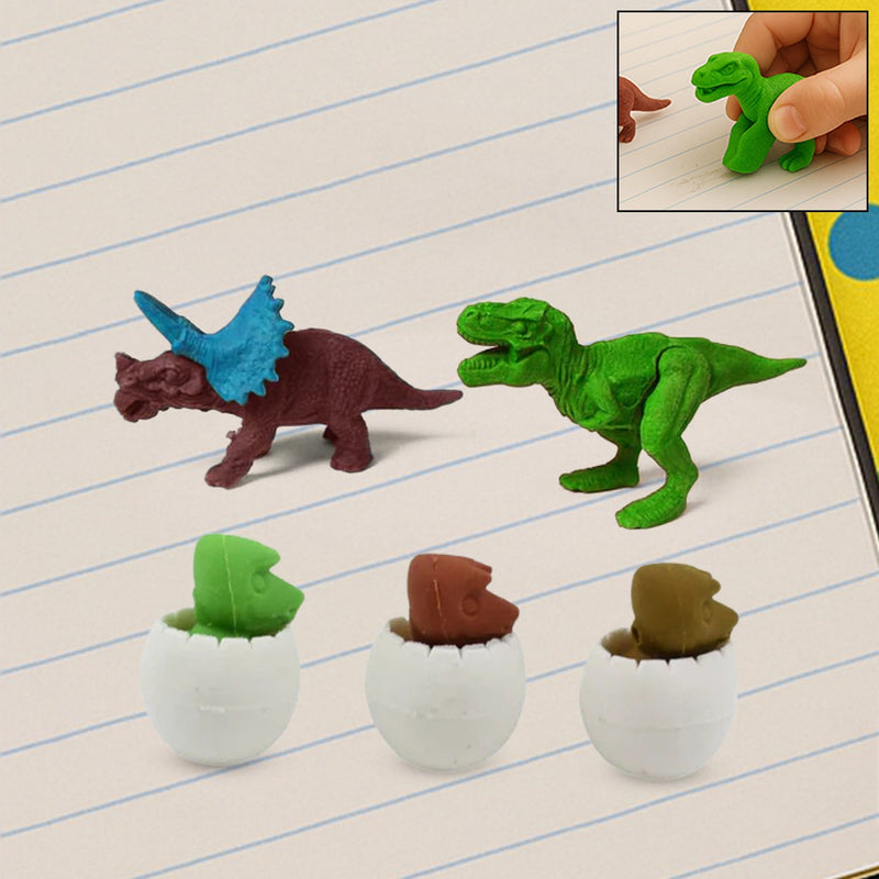 Dinosaur & Egg Shaped 3D Puzzle Erasers – Fun Mini Erasers for Kids (5 Pcs Set)
