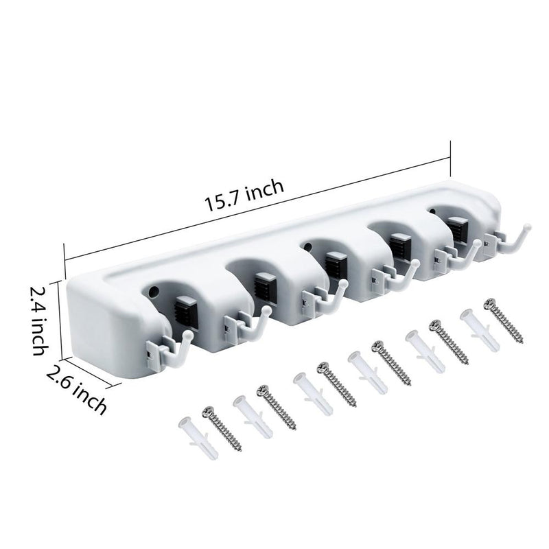 5 Layer Wall Mounted Mop & Broom Holder/Organizer