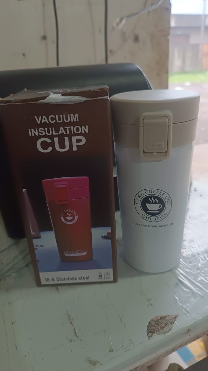 Stainless Steel Vacuum Insulated Coffee Flask with Flip Lock Lid (400ML / 1 Pc)