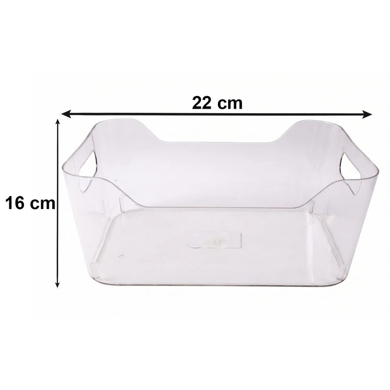Transparent Plastic Storage Box Organizer With Handle For Fridge Pantry (1 Pc)