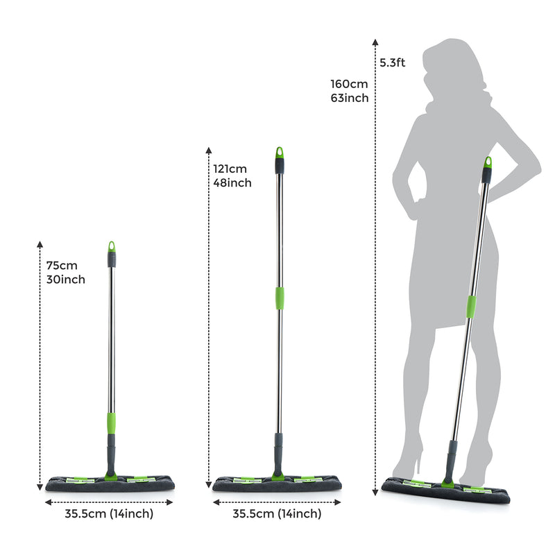 Multipurpose Wet & Dry Cleaning Microfiber Flat Mop With 360 Degree Rotating Head & Telescopic Handle