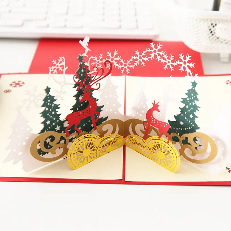 3D -Up Greeting Card (1 Pc): Birthday, Love, Christmas