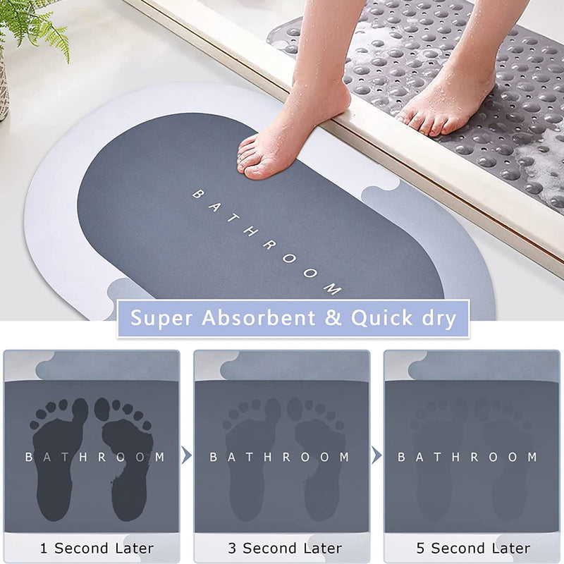 Square Bathroom Mat, Water Absorbent & Anti-slip (57x38cm)