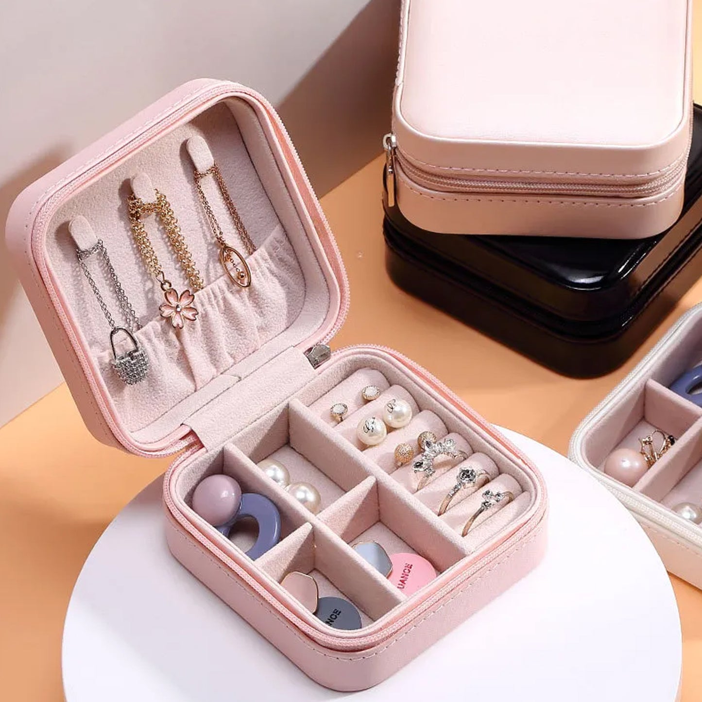 Mini Portable Leather Jewellery Box For Women
