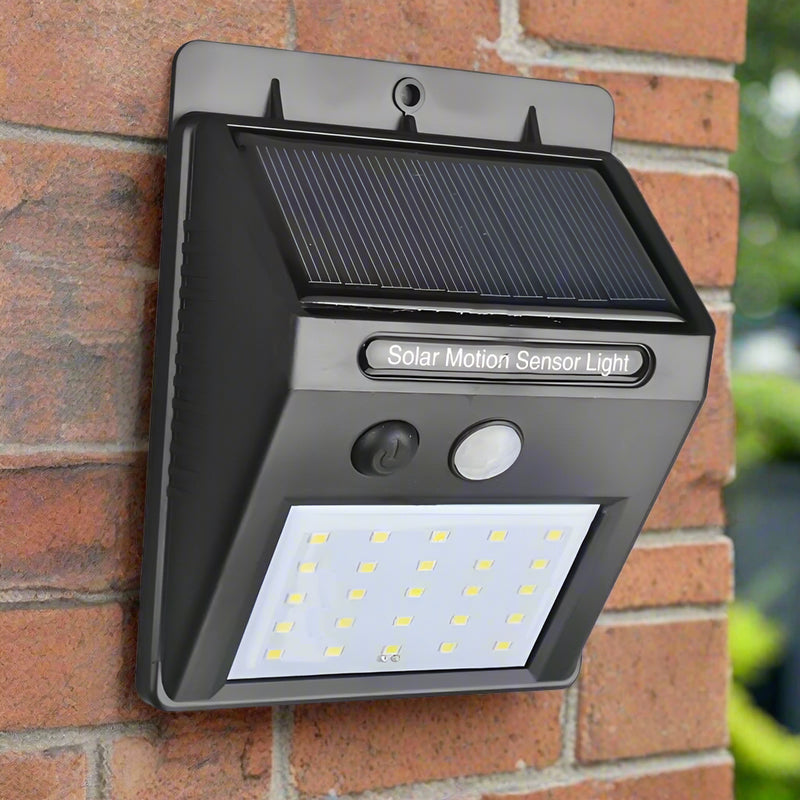 Solar Security Led Night Light For Home Outdoorgarden Wall (Black) (20-led Lights)
