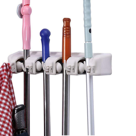 4-layer Mop And Broom Holder, Wall Mounted