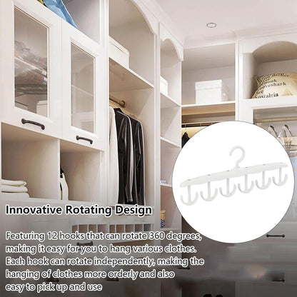 12-hook Rotatable Space Saving Hanger Closet Organizers And Storage For Tank Top