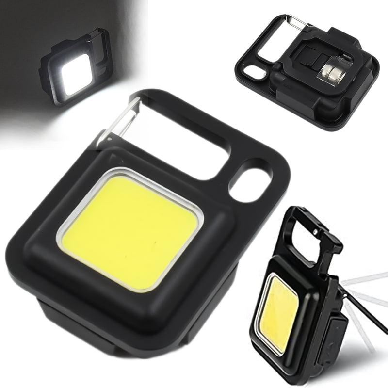 LED Battery Operated Keychain Flashlight With folding Bracket & Bottle Opener