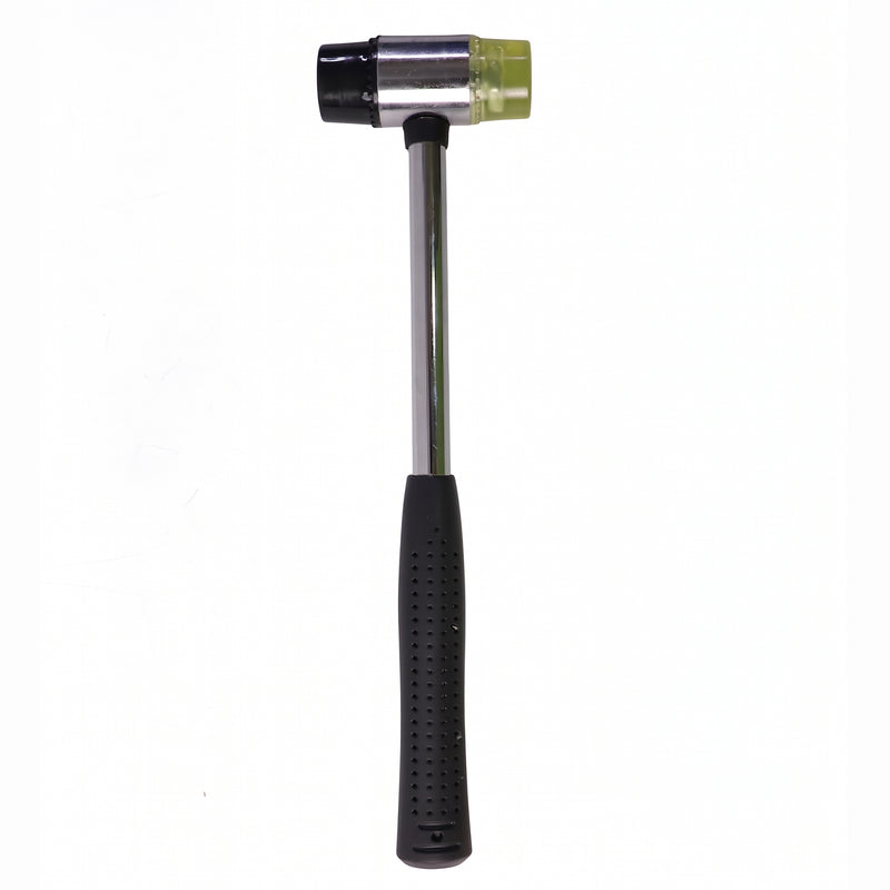 Double Head Rubber Hammer Soft Mallet With Steel Handle Non Slip Grip (1 Pc)
