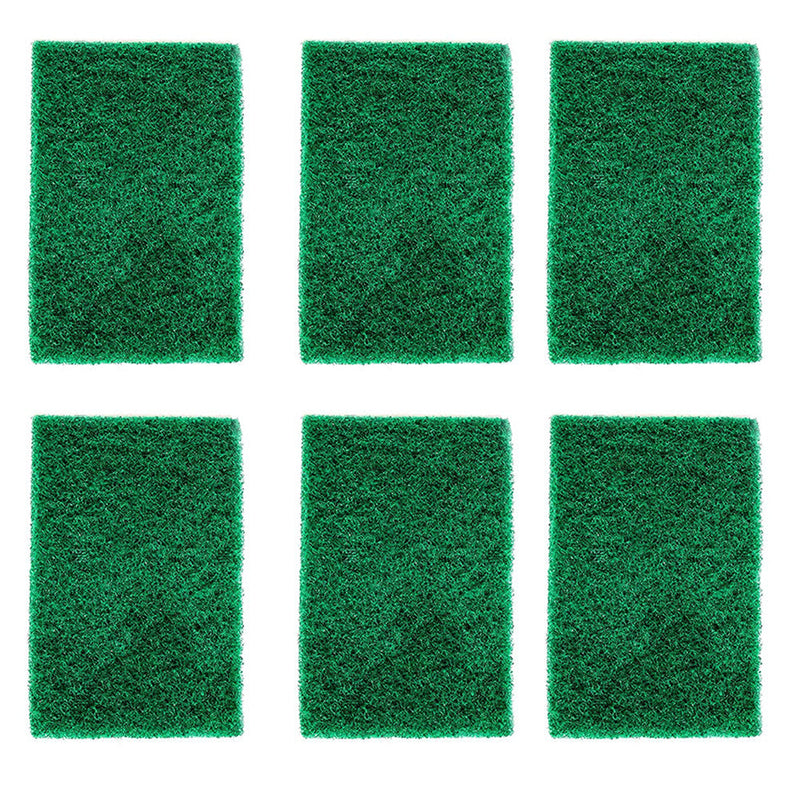 Aqua green sponge pads for cleaning, pack of 6 for kitchen use.