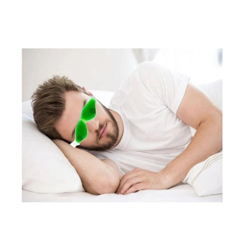 Cold Eye Mask With Stick-on Straps (Green)