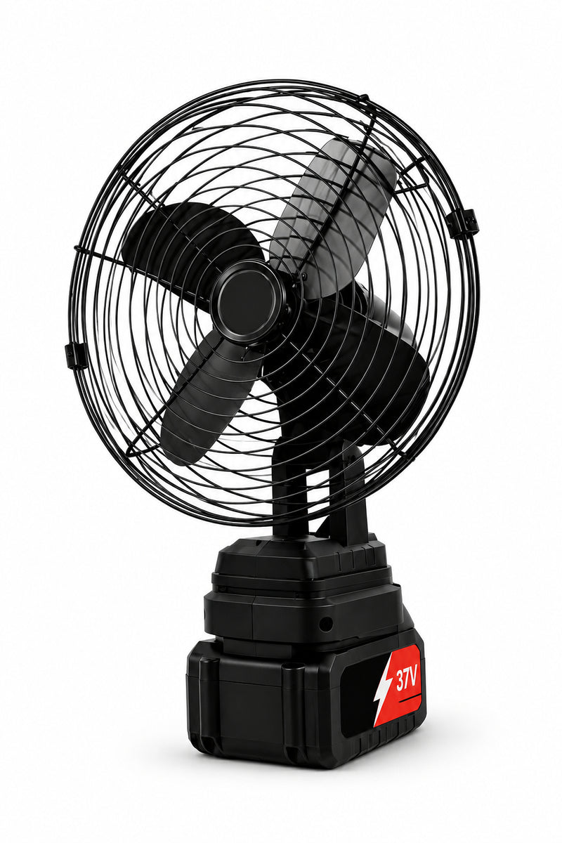 Lithium Battery Fan 48V Portable – Metal Blades, Low Noise