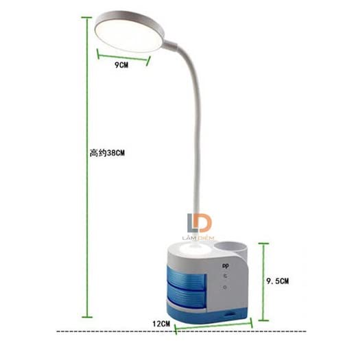 Rechargeable Desk Lamp With Pen Holder & Touch Switch (1200mAh)
