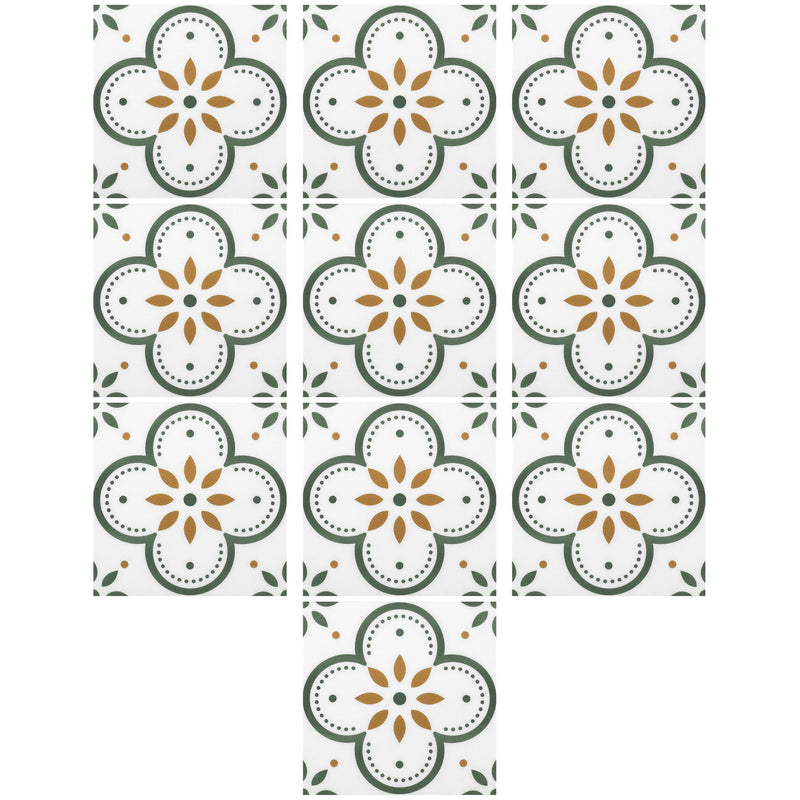 Backsplash Sticker For Kitchen / Bathroom, Detachable & Waterproof (8x8 Inch / 10 Pcs Set)