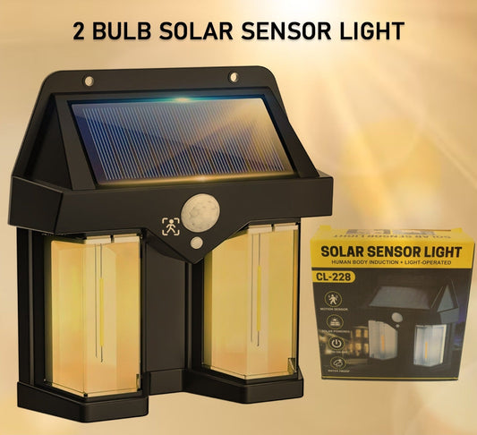 Outdoor Solar Wall Lamp  Waterproof High Quality Villa Garden Night Lamp Double Light (1 Pc)