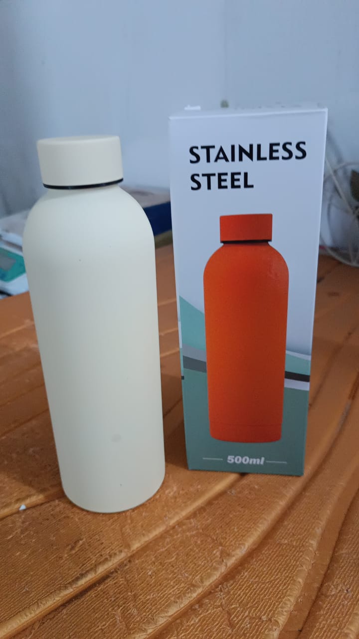 Stainless Steel Double Wall Vacuum-Insulated Drink Water (Mix Color / 500 ML Approx)