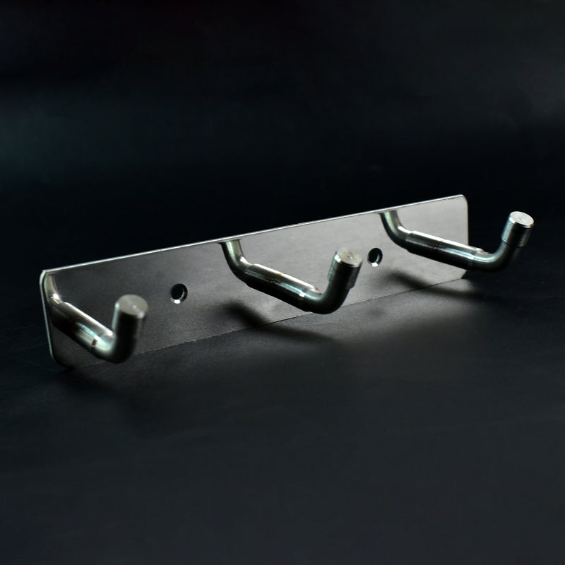 Stainless Steel Wall Mounted Coat 3 Hook Rack (14x3  1 Pc)