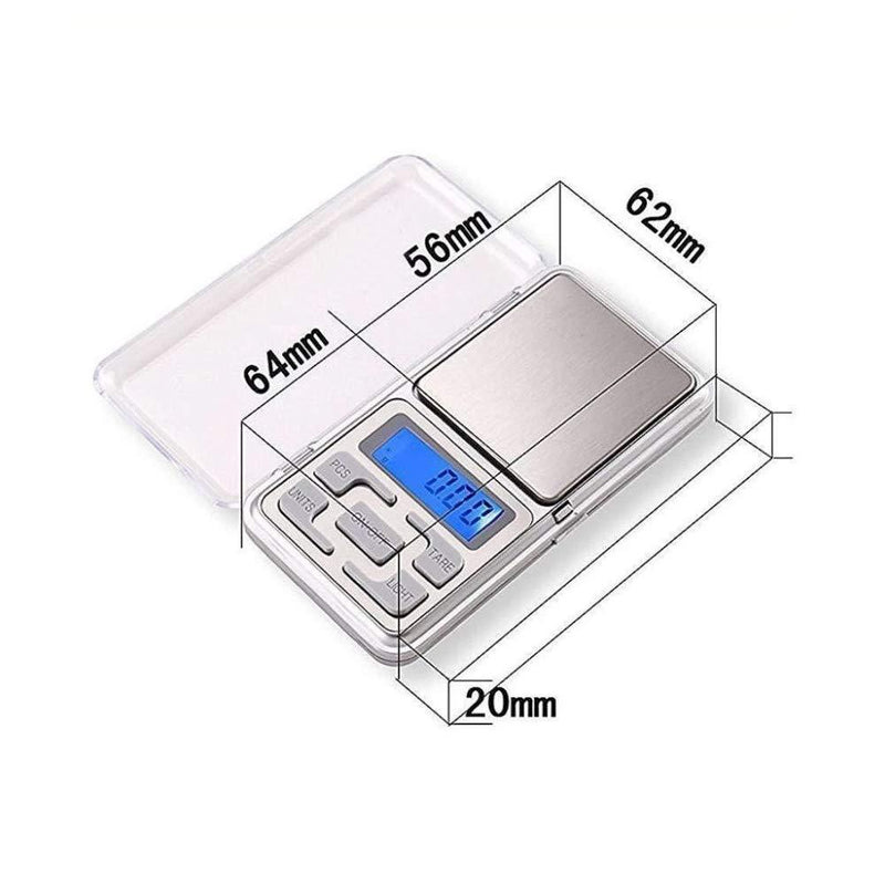 Compact digital scale, 200g weighing capacity.