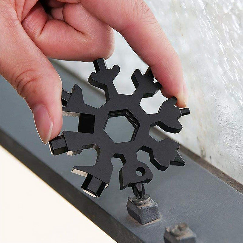 Durable 18-in-1 Snowflake Multi-Tool – Portable Bottle Opener, Screwdriver & Wrench