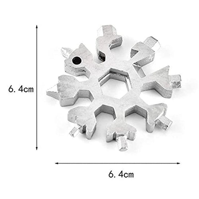 Durable 18-in-1 Snowflake Multi-Tool – Bottle Opener & Screwdriver Wrench Kit